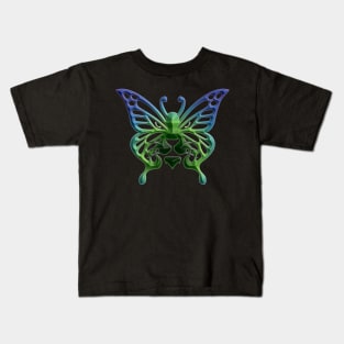 Wolf and butterfly 3d super soft blend drawing cute cool colorful Kids T-Shirt